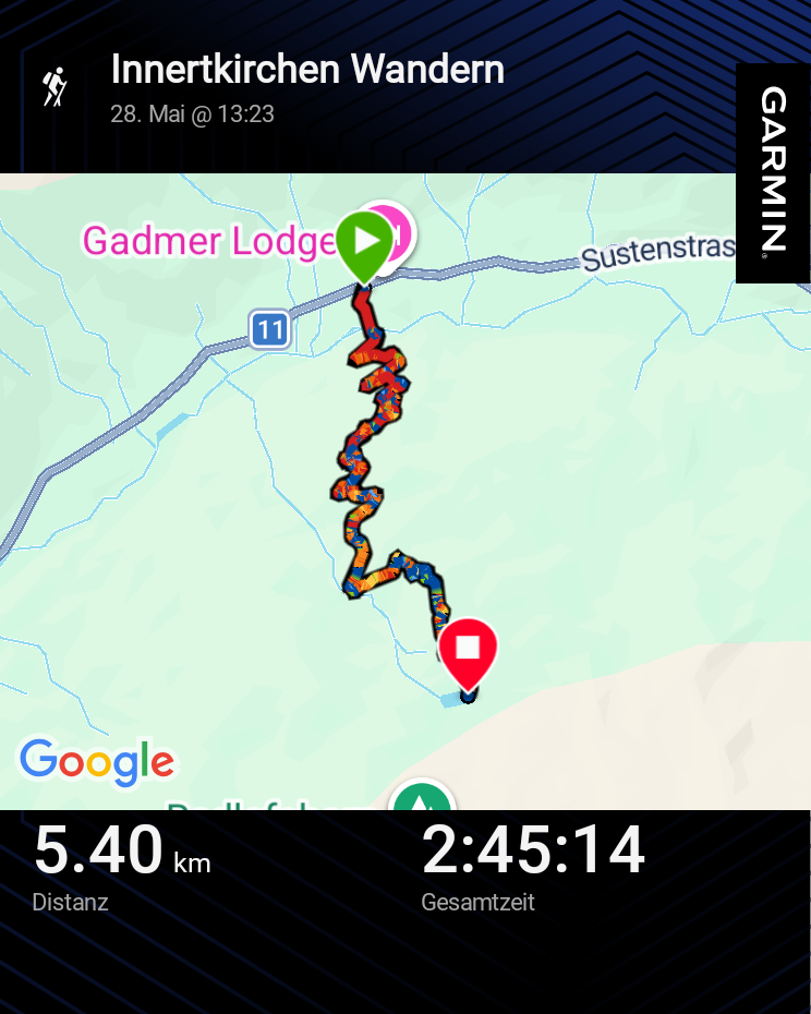 The route I took up to the lake